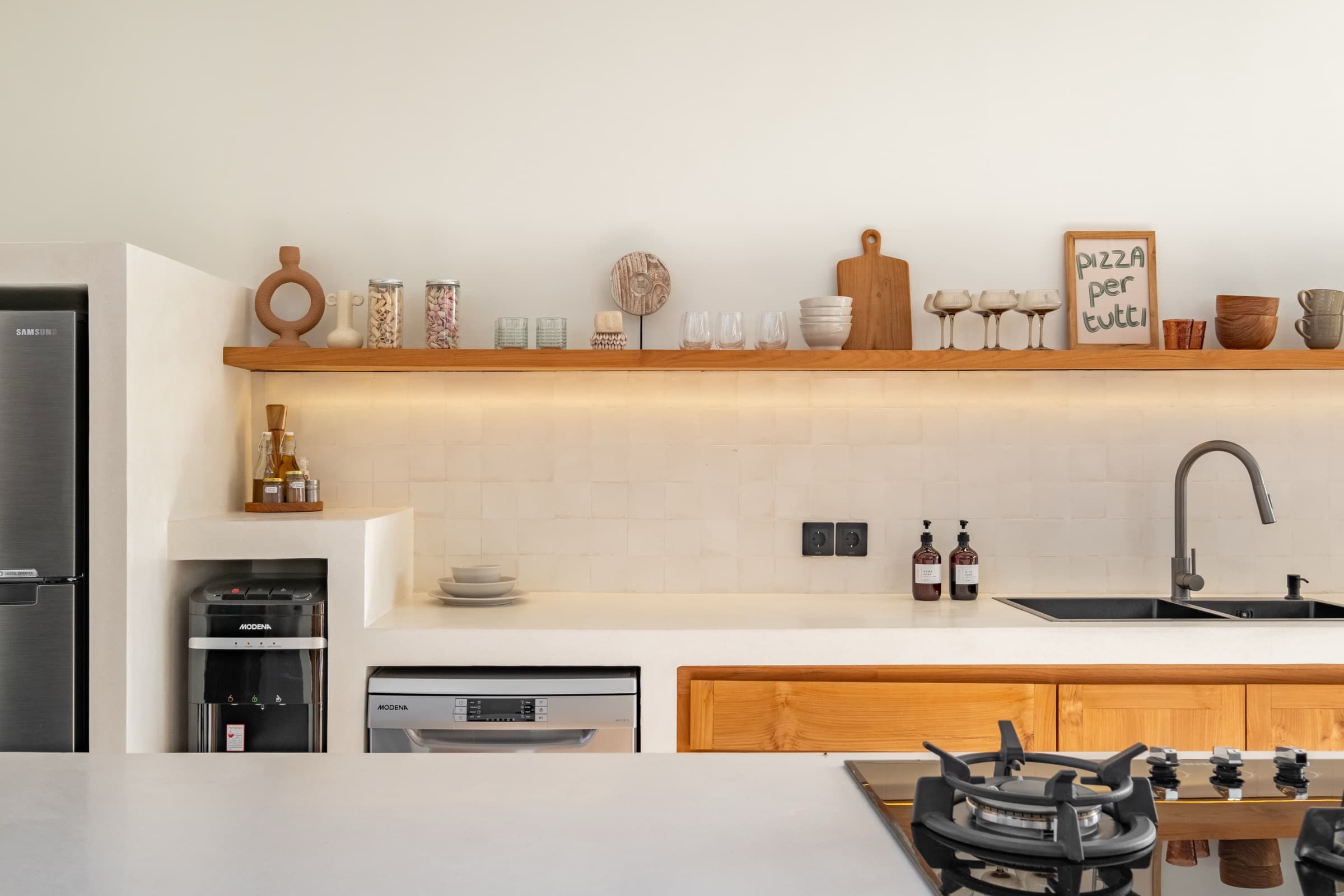 Detail of the kitchen at Villa Vayu