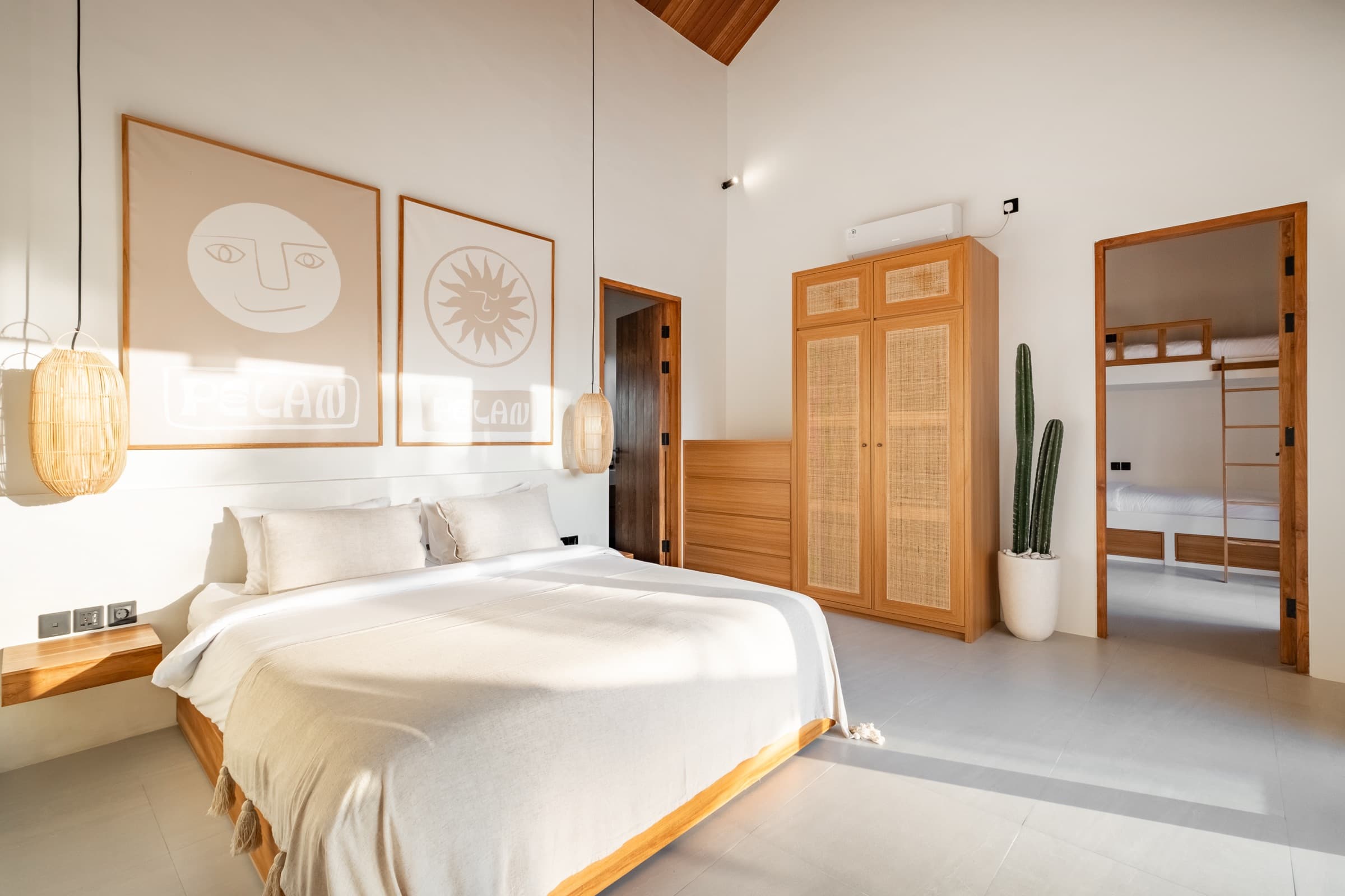 Master bedroom at Villa Vayu with large bed